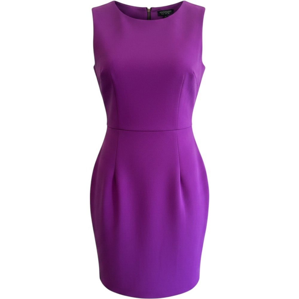 Topshop Magenta Purple Mini Dress Sleeveless Romantic Feminine Gold Zip‎ Back 6
